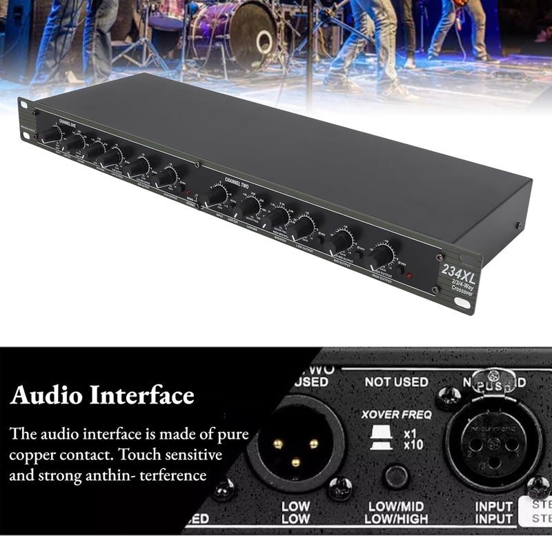 Yoidesu 234XL Crossover, Stereo 2/3 Way Mono 4 Way Crossover, Professional Sound Peripheral Equipments High Precision Stereo Crossover for Outdoor Stage Performance - Image 3